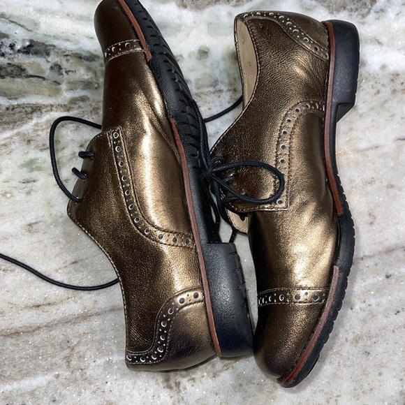 Cole Haan Metallic Gramercy Oxfords 5 - Picture 6 of 9